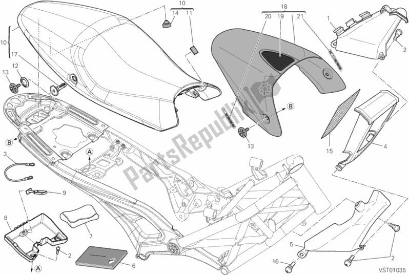 Toutes les pièces pour le Siège du Ducati Monster 659 ABS Australia 2012